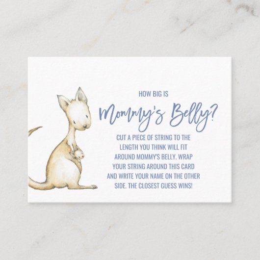 Australische dieren | Hoe groot is het Belly Game  Contactkaartje (Voorkant)