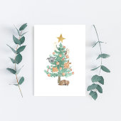 Australische dieren in een kerstboom feestdagenkaart