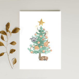 Australische dieren in een kerstboom feestdagenkaart