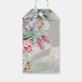 Australische dieren inheemse bloemen baby meisje g cadeaulabel (Achterkant)