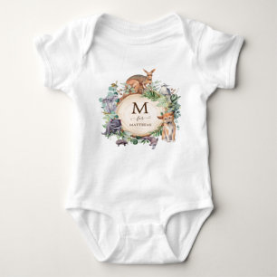 Australische dieren inheemse groen jongen monogram romper