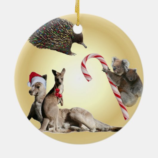 Australische dieren Kerstmis Keramisch Ornament (Achterkant)