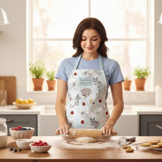 Australische dieren kletsen Waterverf op maat Schort