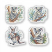 Australische Dieren Koala's en een Kangoeroe Sticker (Voorkant)