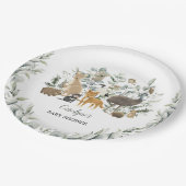Australische dieren Leafy Eucalyptus Baby shower Papieren Bordje (Gekanteld)
