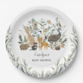 Australische dieren Leafy Eucalyptus Baby shower Papieren Bordje (Voorkant)