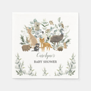 Australische dieren Leafy Eucalyptus Baby shower Servet