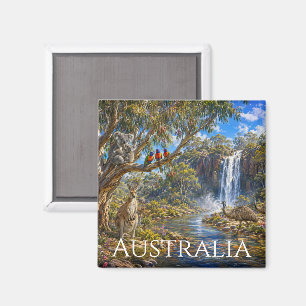 Australische dieren panoramisch landschap koelkast magneet