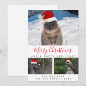 Australische dieren Rood script Multi Foto Collage Feestdagenkaart (Voorkant / Achterkant)