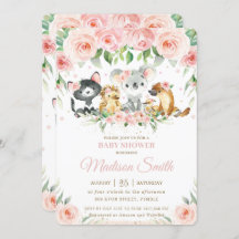 Australische dieren Roze Blush Floral Baby shower