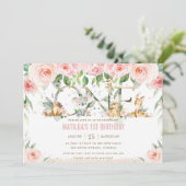 Australische dieren roze Floral 1 1 september Kaart (Staand voorkant)