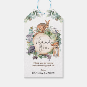 Australische dieren rustieke groene douche cadeaulabel