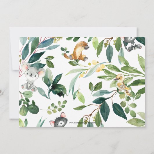 Australische Dieren Schattige Koala 1e Verjaardag  Kaart (Achterkant)