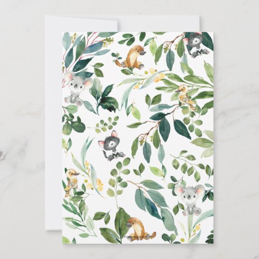Australische Dieren Schattige Koala 1e Verjaardags Kaart (Achterkant)