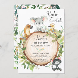 Australische Dieren Schattige Koala 1e Verjaardags Kaart