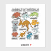 Australische dieren sticker (Vel)