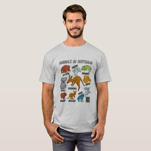 Australische dieren t-shirt (Voorkant volledig)