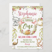 Australische dieren Uitnodiging voor verjaardagsfe (Voorkant / Achterkant)