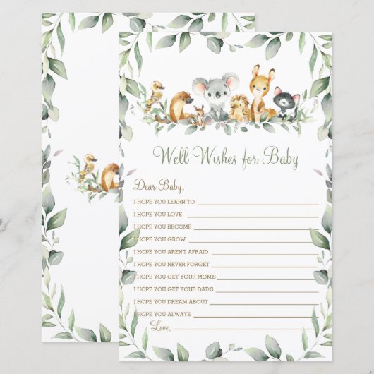 Australische dieren wensen Baby (Voorkant / Achterkant)