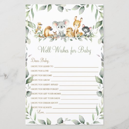 Australische dieren wensen Baby (Voorkant)