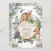 Australische dieren Wild One groen 1e verjaardag Kaart (Voorkant / Achterkant)