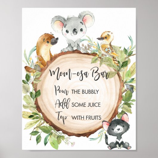 Australische diersoorten Greenery Shower Mam-osa B Poster (Voorkant)