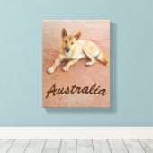 Australische dingo canvas print (Insitu (Houten vloer))