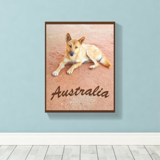 Australische dingo canvas print (Insitu (Houten vloer))