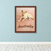 Australische dingo canvas print (Insitu (Houten vloer))