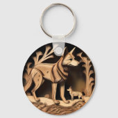 Australische Dingo: een Natuur Print Sleutelhanger (Voorkant)