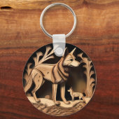 Australische Dingo: een Natuur Print Sleutelhanger (Voorkant)