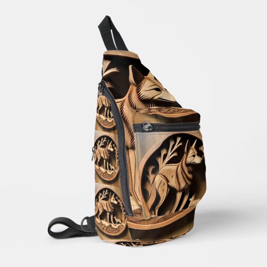 "Australische Dingo: Een Natuurprint" Sling Bag (Linkerhoek)