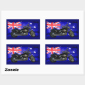 Australische Downunder Vlag, Motorfiets Biker Ontw Rechthoekige Sticker (Vel)