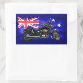 Australische Downunder Vlag, Motorfiets Biker Ontw Rechthoekige Sticker (Tas)
