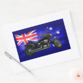 Australische Downunder Vlag, Motorfiets Biker Ontw Rechthoekige Sticker (Envelop)