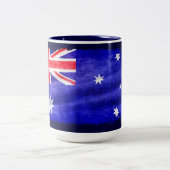 Australische Downunder Vlag, Patriottisch Ontwerp Tweekleurige Koffiemok (Center)