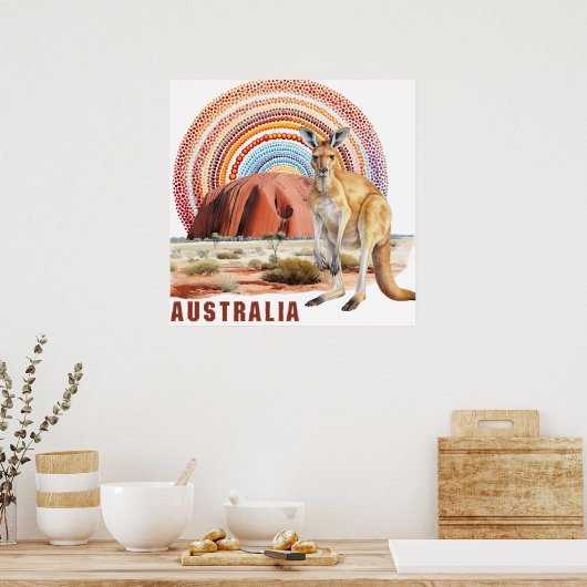 Australische elementen digitale kunst poster (Keuken)
