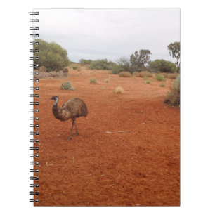 Australische emu in het uitgaande notitieboek