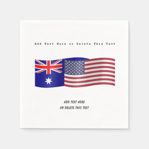 Australische en Amerikaanse vlag toevoegen tekst Servet