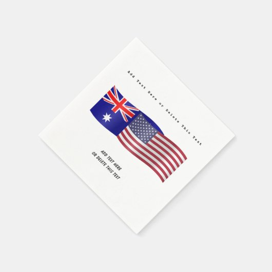 Australische en Amerikaanse vlag toevoegen tekst Servet (Hoek)