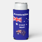 Australische en G-day Mate Coler / Australische vl Seltzer Blikjeskoeler (Seltzer Voorkant)