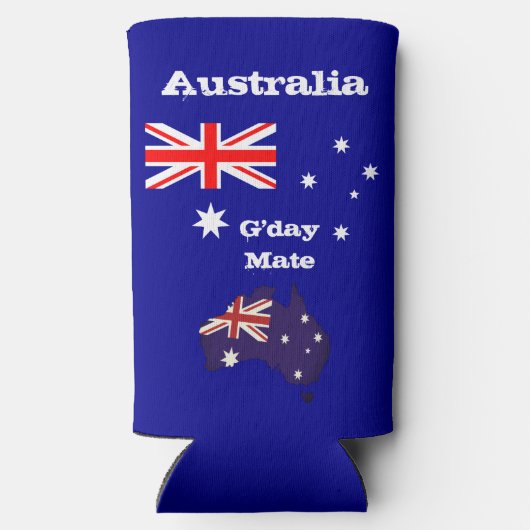 Australische en G-day Mate Coler / Australische vl Seltzer Blikjeskoeler (Achterkant)