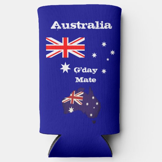 Australische en G-day Mate Coler / Australische vl Seltzer Blikjeskoeler (Voorkant)