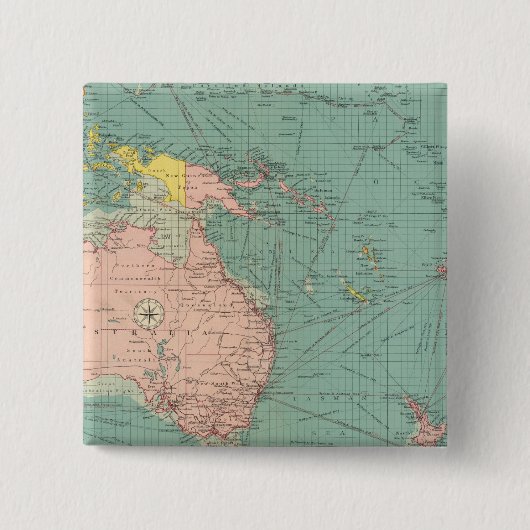 Australische en Polynesiaanse havens Vierkante Button 5,1 Cm (Voorkant)