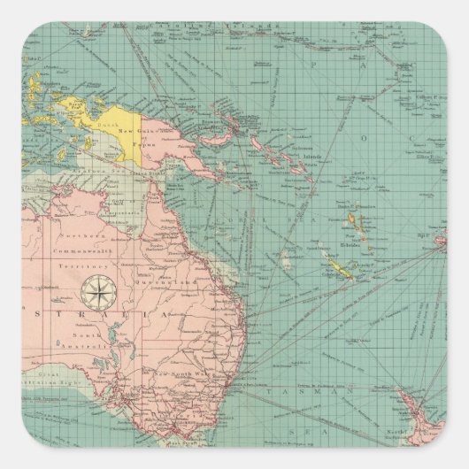 Australische en Polynesiaanse havens Vierkante Sticker (Voorkant)