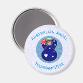 Australische Engel Blauw Wit Persoonlijk Magneet (Voorkant / Achterkant)