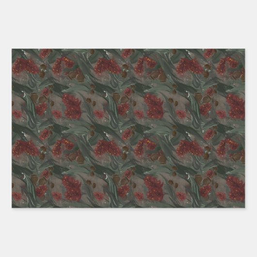 Australische eucalyptus flesborstel bloemig inpakpapier vel (Voorkant 2)