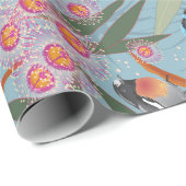 Australische Eucalyptus Flowers met vogels Cadeaupapier (Rol Hoek)
