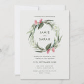 Australische eucalyptus krans bruiloft uitnodiging (Voorkant)