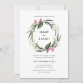 Australische eucalyptus krans bruiloft uitnodiging (Voorkant)